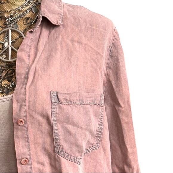 ANTHRO - BELLA DAHL women's Tencel lyocell Bella Dahl Button Down Shirt Jacket - Picture 3 of 13